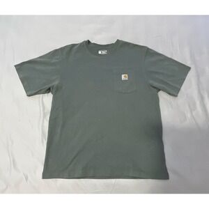 Carhartt Men's Green Loose Fit Short Sleeve Pocket Logo T-Shirt Size L